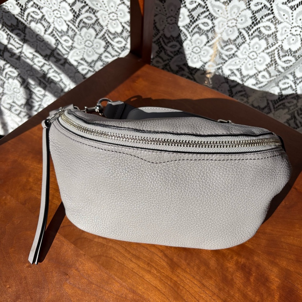 REBECCA MINKOFF Grey Leather Bree Belt Bag
